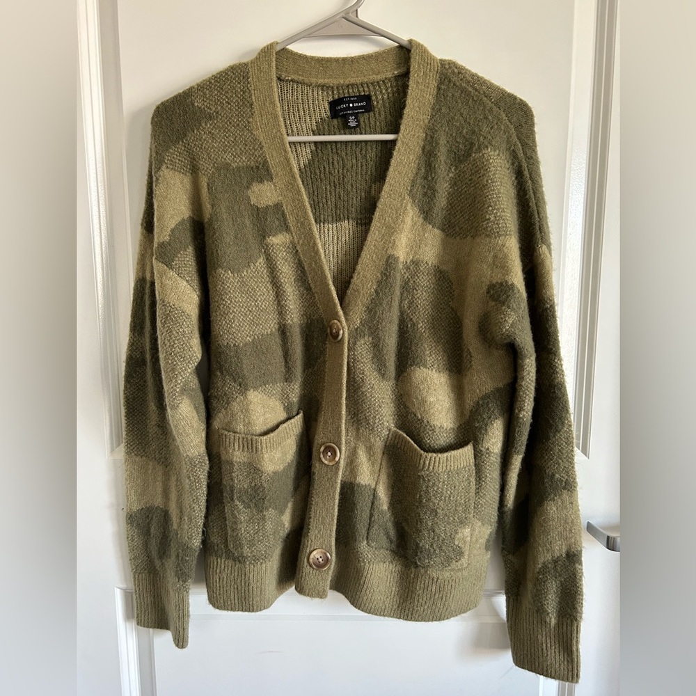 Lucky Brand Camo Cardigan